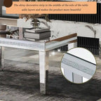 Mesa de centro de cristal con espejo plateado para sala de estar