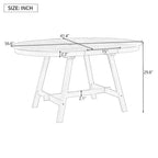 Mesa de comedor redonda extensible, acabado lavado gris/madera natural, estilo rústico moderno, capacidad para 4 personas