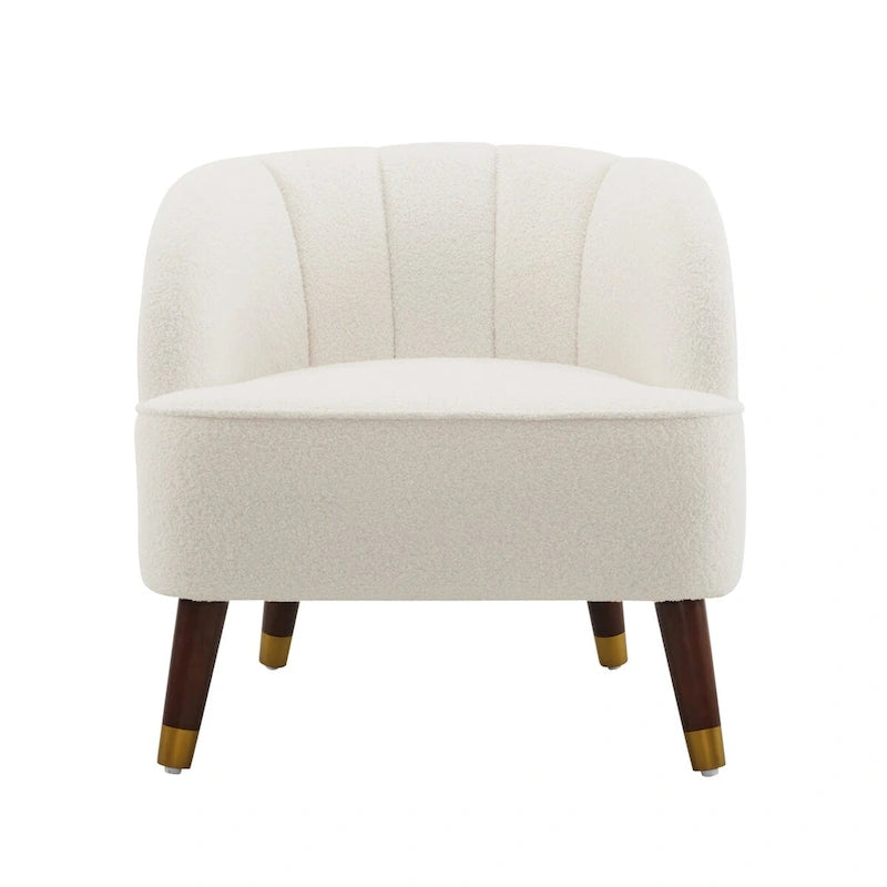Sillón individual con reposabrazos de terciopelo en rosa, naranja, esmeralda o blanco y patas de madera de caucho