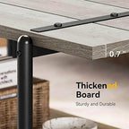 Mesa de centro industrial de 2 niveles con estante de almacenamiento, nogal negro/gris/roble oscuro