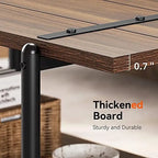 Mesa de centro industrial de 2 niveles con estante de almacenamiento, nogal negro/gris/roble oscuro